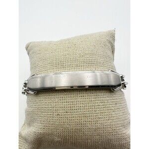 Vintage Engravable ID Bracelet SPEIDEL USA Silver Tone Link Bracelet 8”